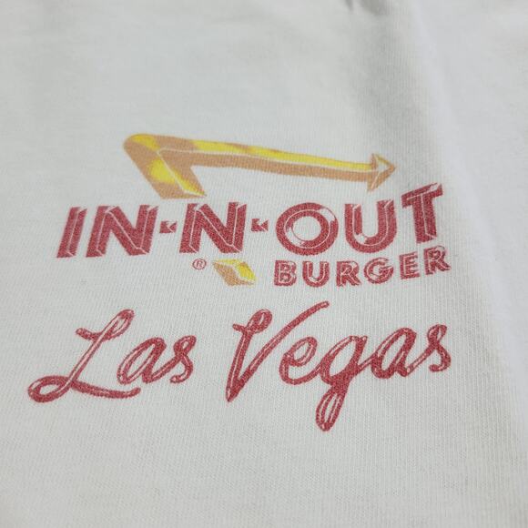 VTG IN-N-OUT Burger Las Vegas‎ Hanes T-Shirt Mens XL White Red Hot Rod Back Y2K - Picture 2 of 16